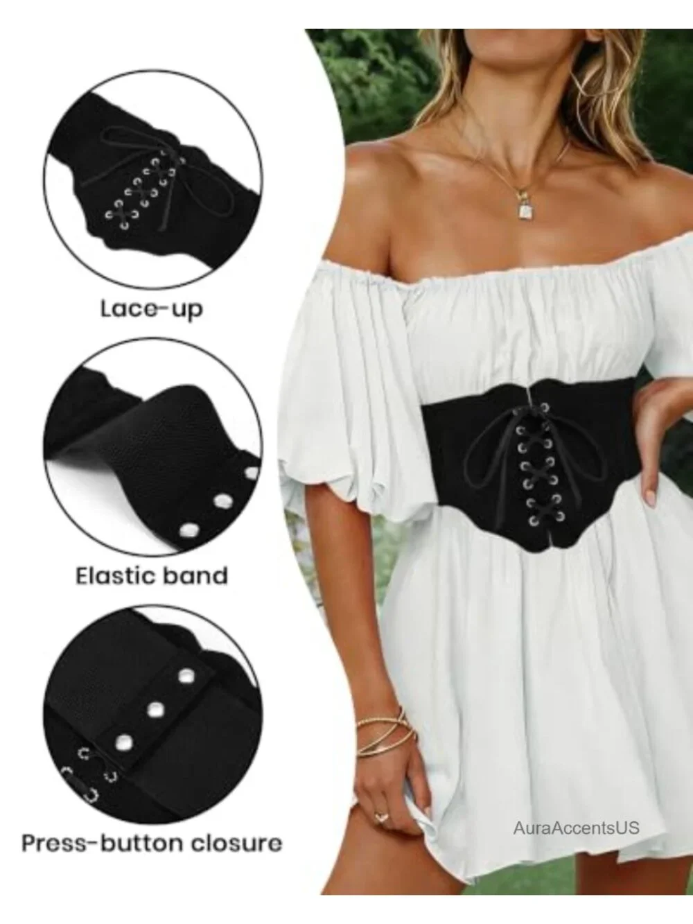Suede Corset Belt Wide Waist Cincher Lace-up Vintage Shapewear